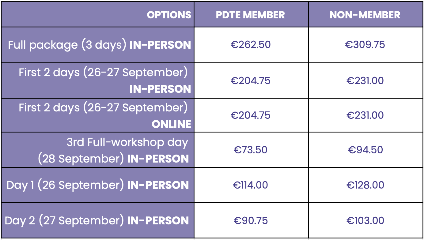 Price box PDTE conference
